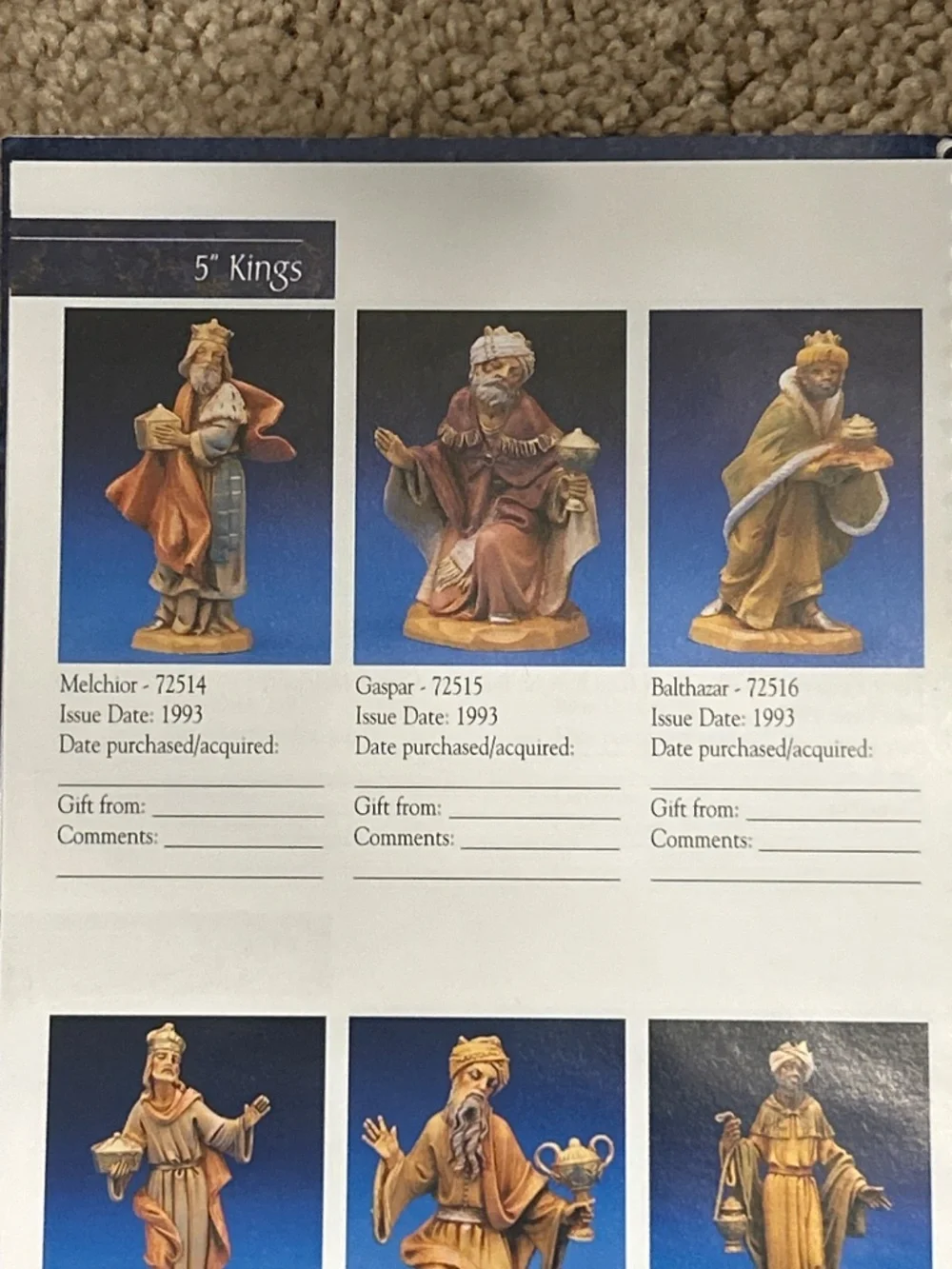 Fontanini Kings Wise Men 5” scale set of 3